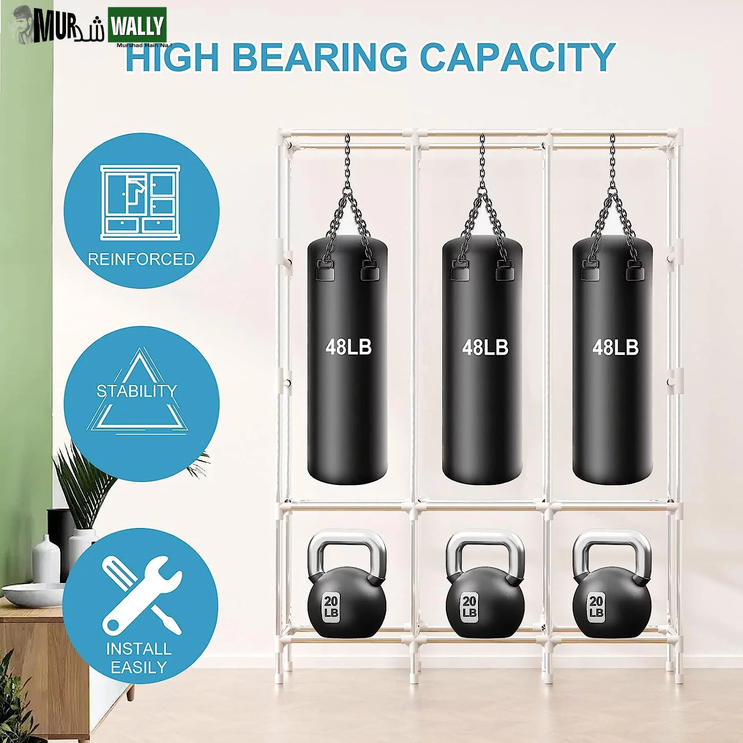 Portable Closet,Portable Wardrobe Closet Storage with 3 Hanging Rods,6 Storage Shelves,Side Pocket for Clothes Storage Organizer,Gray