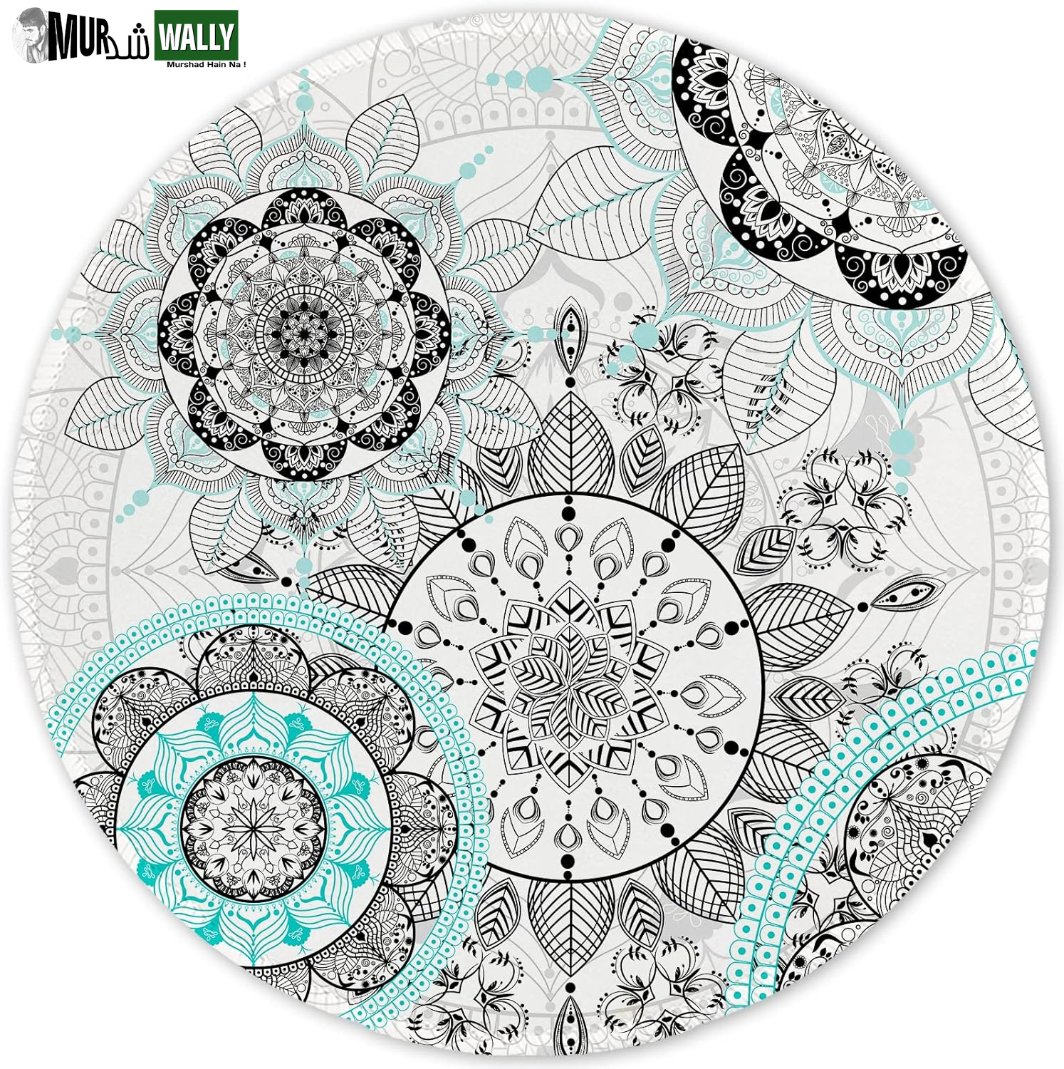 ITNRSIIET round Mouse Pad with Stitched Edge Premium-Textured Waterproof Non-Slip Rubber Base Desktop Protection Mat Diameter 8.7 Inches, Art Style Pattern