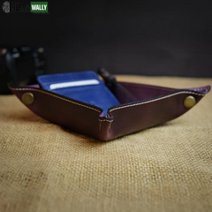 Trevi- Genuine Leather Catchall Tray, Desk Organizer