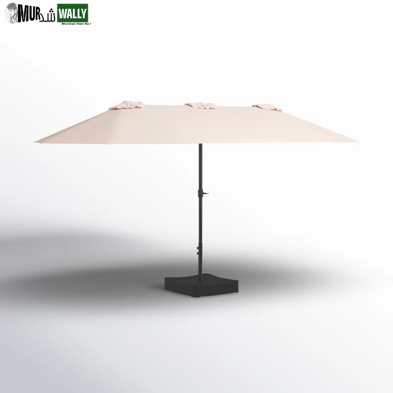 Nyasia 15 Ft X 9 Ft Rectangular Market Umbrella with Base