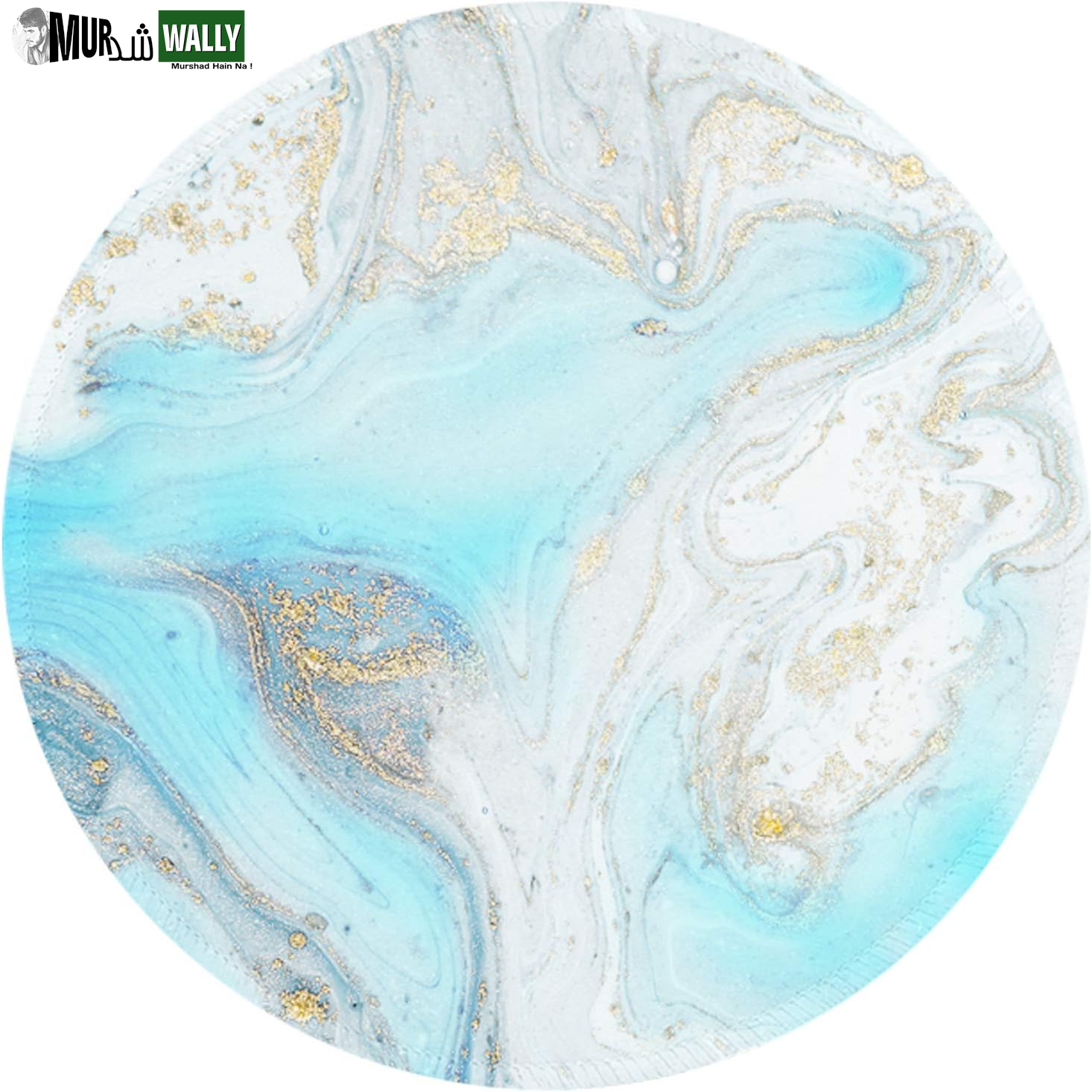 ITNRSIIET round Mouse Pad with Stitched Edge Premium-Textured Waterproof Non-Slip Rubber Base Desktop Protection Mat Diameter 8.7 Inches, Art Style Pattern