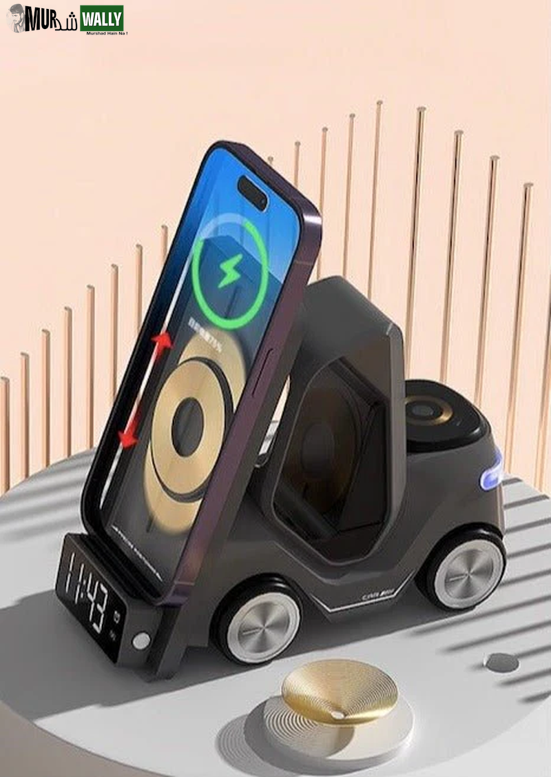 4 in 1 Forklift Fast Wireless Charging Station Dock for Iphone, Airpods & Apple Watch