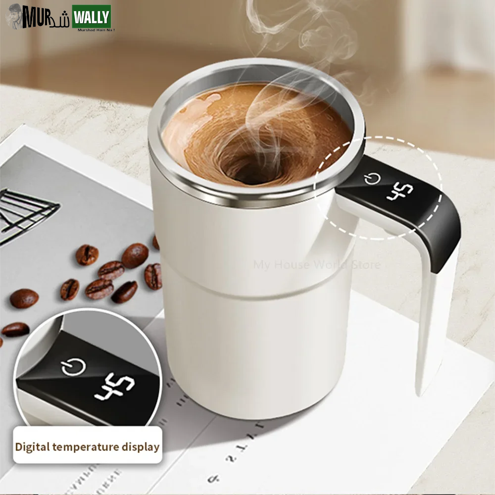 Mini Electric Coffee Self Mixing Mug Waterproof Food Safe Coffee Mug USB Rechargeable Automatic Magnetic Cup for Tea 380ML