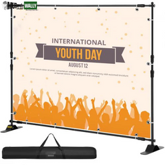 VEVOR Telescopic Backdrop Banner Stand 8' X 8' Banner Stand Adjustable Step and Repeat Backdrop Banner Stand Retractable Banner Stand with Carrying Bag (8 Ft)