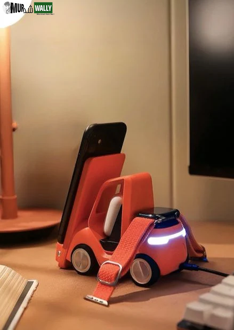 4 in 1 Forklift Fast Wireless Charging Station Dock for Iphone, Airpods & Apple Watch