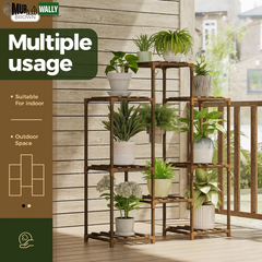 Outdoor Plant Stand Indoor Plant Rack Plant Shelf Wood Outdoor Tiered Plant Shelf for Multiple Plants Ladder Plant Holder