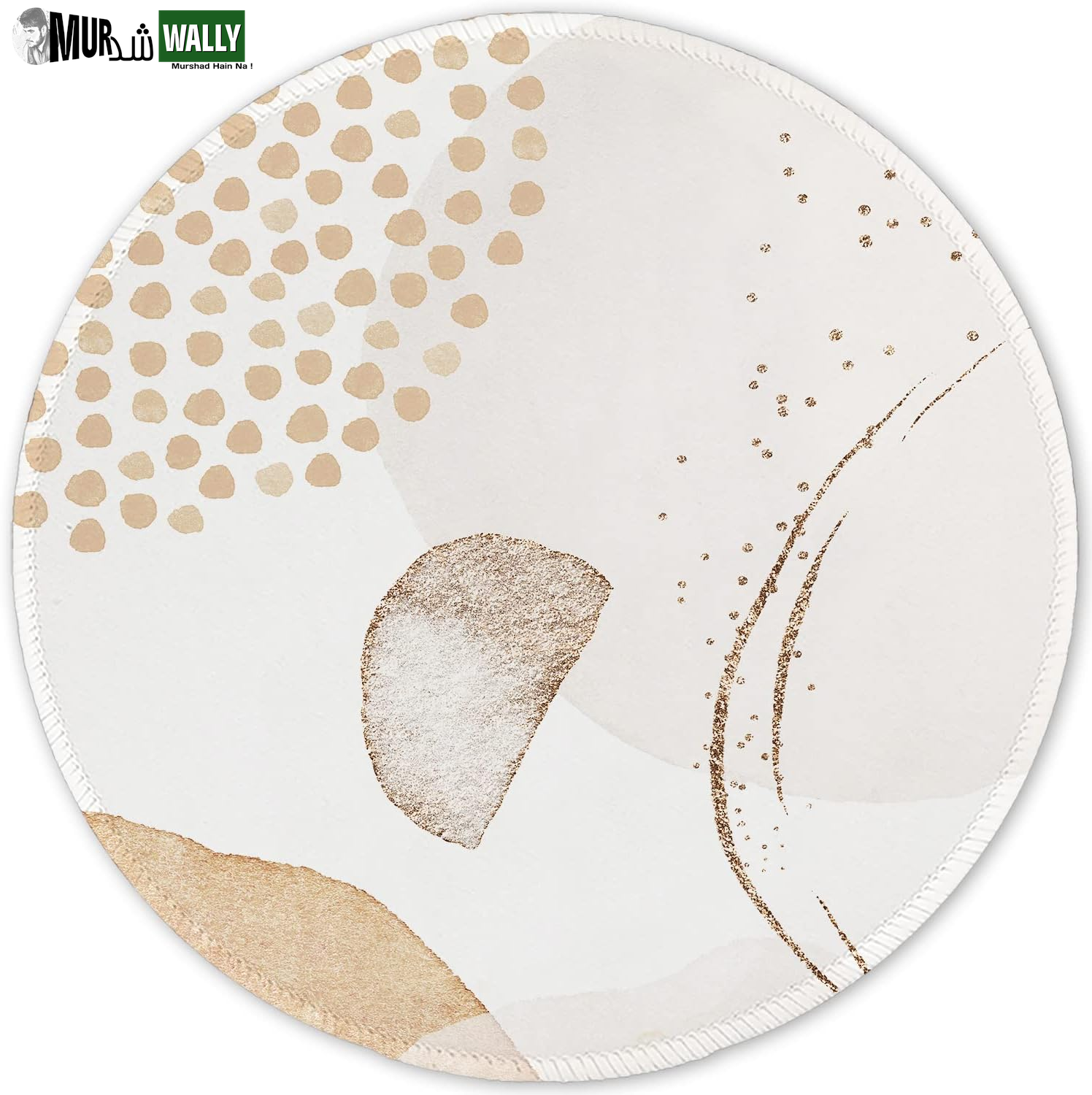 ITNRSIIET round Mouse Pad with Stitched Edge Premium-Textured Waterproof Non-Slip Rubber Base Desktop Protection Mat Diameter 8.7 Inches, Art Style Pattern