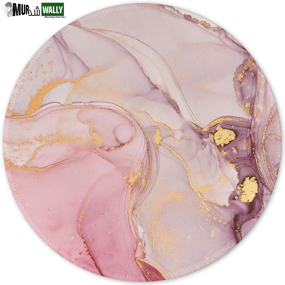 ITNRSIIET round Mouse Pad with Stitched Edge Premium-Textured Waterproof Non-Slip Rubber Base Desktop Protection Mat Diameter 8.7 Inches, Art Style Pattern