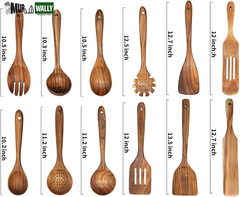 Wooden Kitchen Utensils Set (12 Pack)