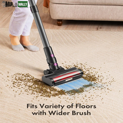 Cordless Vacuum Cleaner, 300W 23Kpa Powerful Suction Vacuum with LED Display, 3 Suction, 48Mins Runtime, Lightweight Stick Cleaner with Sofa Brush for Hard Floor/Carpet/Pet Hair/Car, Black