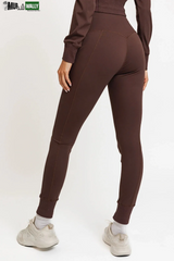 High Waist Banded Cuffs Jogger Pants Leggings
