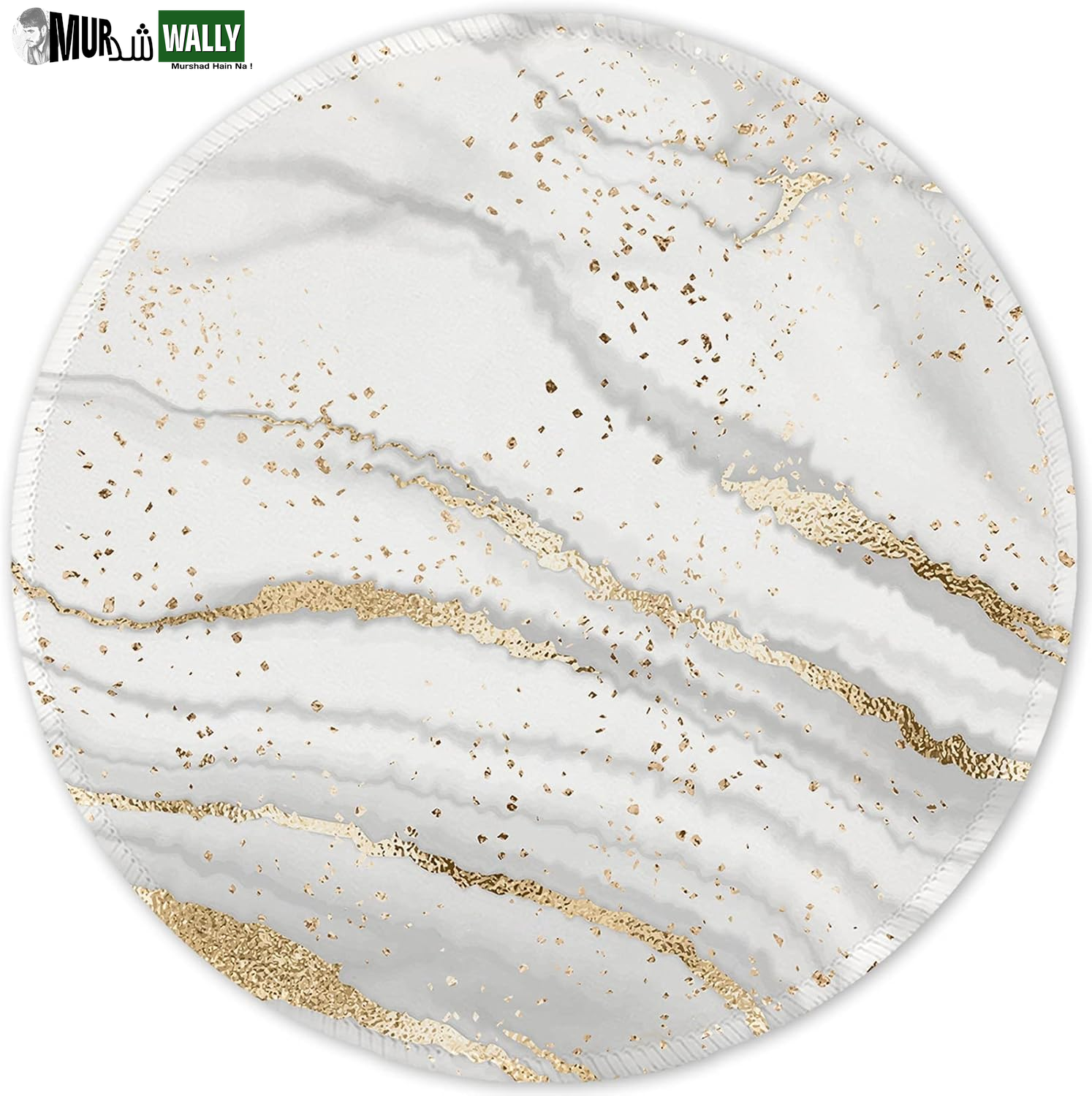 ITNRSIIET round Mouse Pad with Stitched Edge Premium-Textured Waterproof Non-Slip Rubber Base Desktop Protection Mat Diameter 8.7 Inches, Art Style Pattern