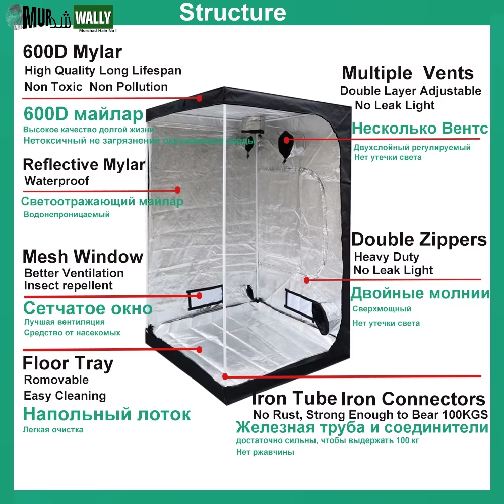 BEYLSION 600D Grow Room Box Grow Tent Grow Tents Mental Pole for Growing Home Greenhouse Tent Growing Mini Greenhouse Seedlings