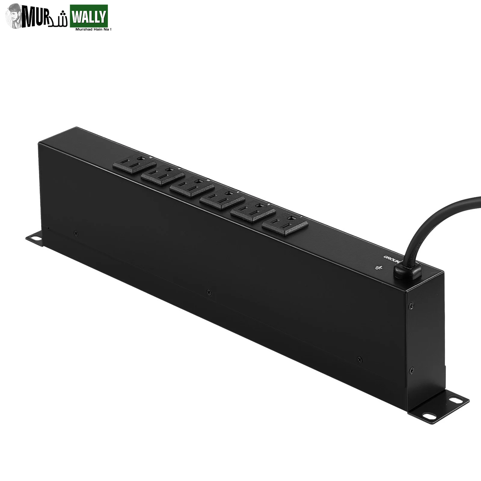 VEVOR 19 1U PDU 12 Outlets Rack Mount Power Strip Surge Overload Protection