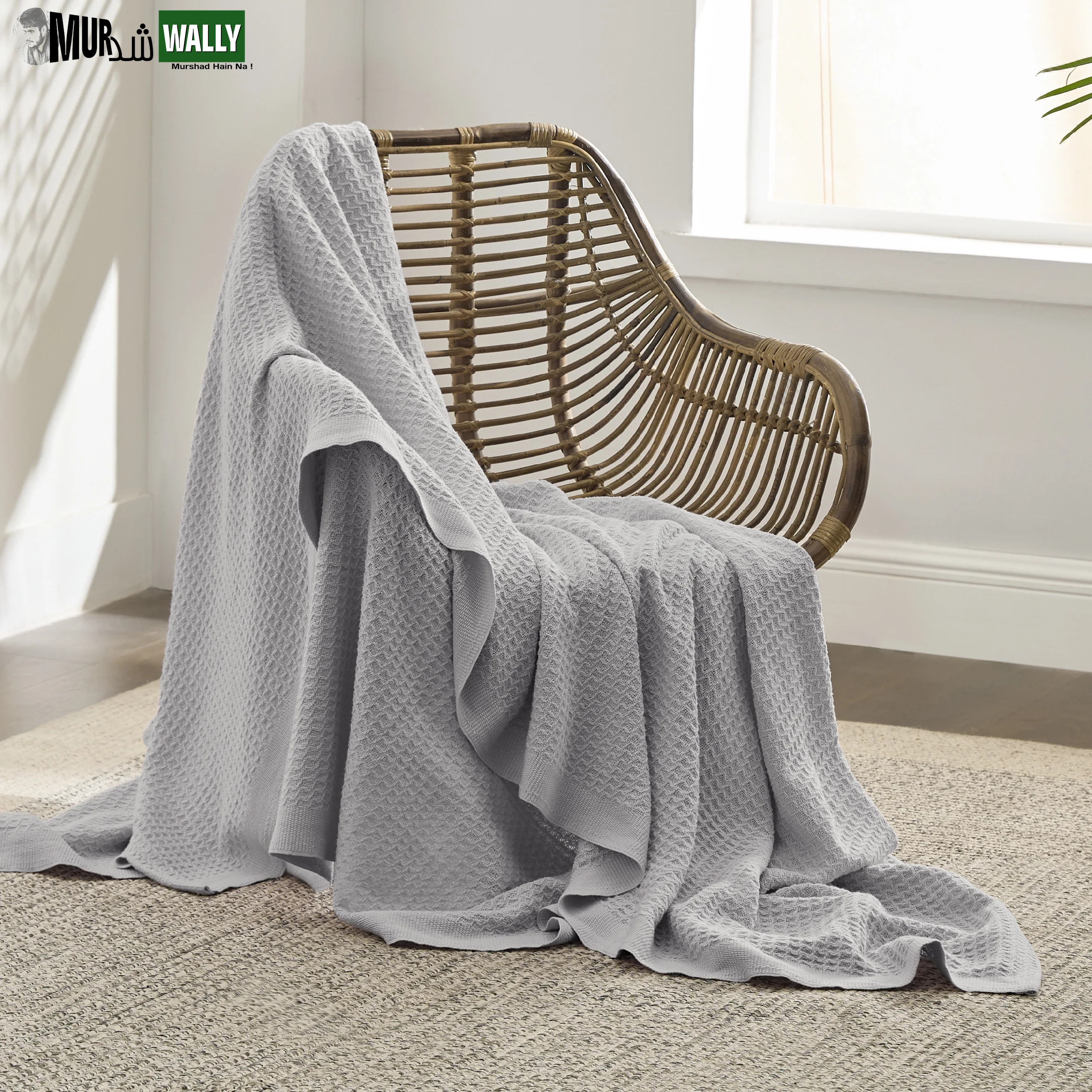 100% Cotton Blankets Twin-Xl Navy - Waffle Weave Blankets for All Seasons, 66X90 Inches
