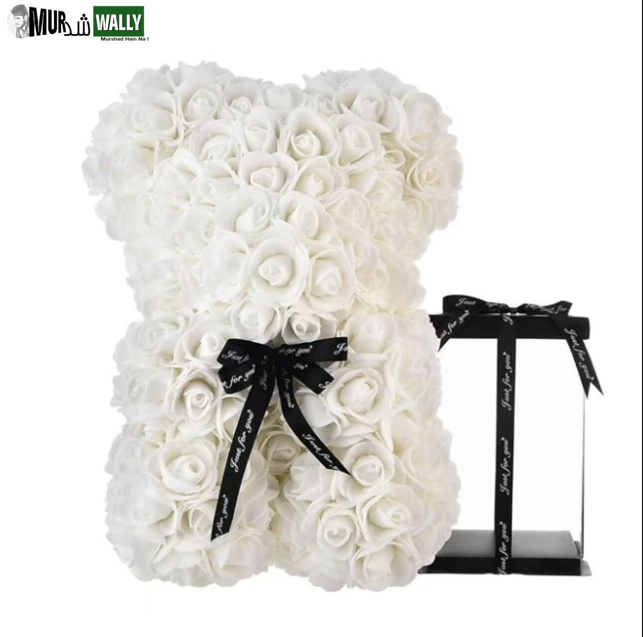 HOT Valentines Day Gift 25Cm Red Rose Teddy Bear Rose Flower Artificial Decorati