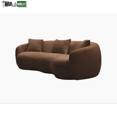 Yazgur 93.6'' Mid Century Modern Curved Living Room Sofa, 4-Seat Boucle Fabric Couch for Bedroom, Office, Apartment