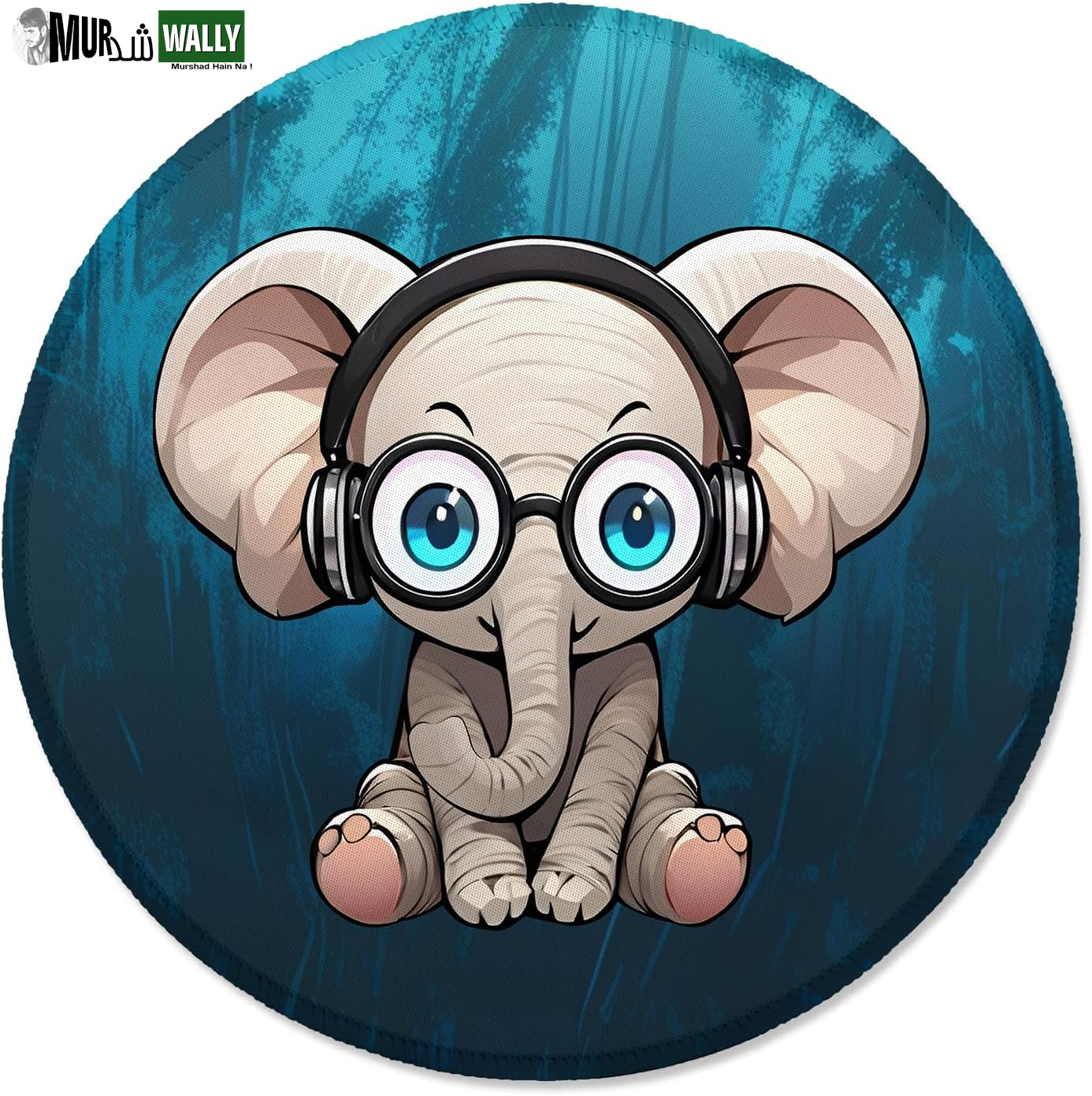 ITNRSIIET round Mouse Pad with Stitched Edge Premium-Textured Waterproof Non-Slip Rubber Base Desktop Protection Mat Diameter 8.7 Inches, Art Style Pattern