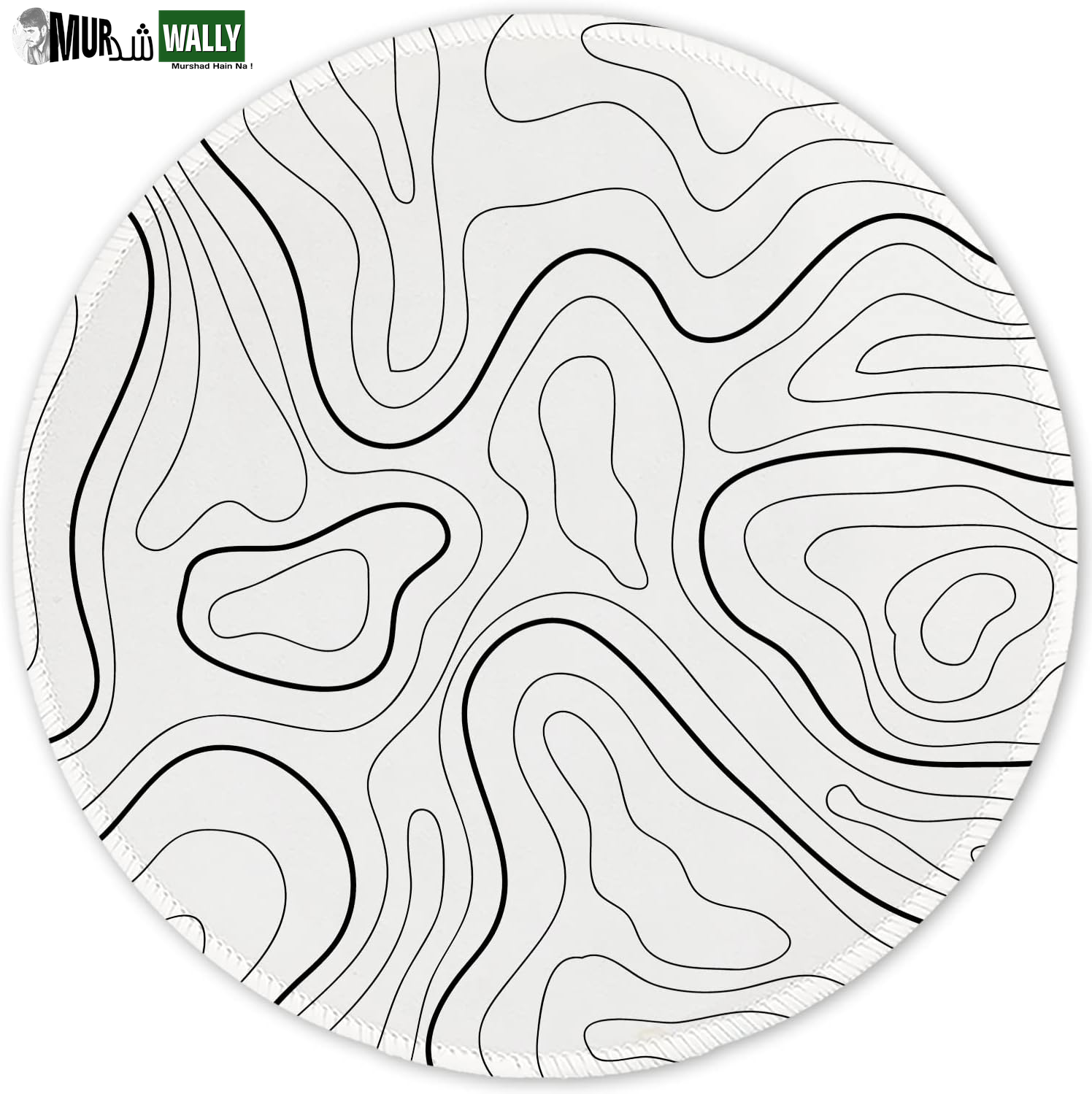 ITNRSIIET round Mouse Pad with Stitched Edge Premium-Textured Waterproof Non-Slip Rubber Base Desktop Protection Mat Diameter 8.7 Inches, Art Style Pattern