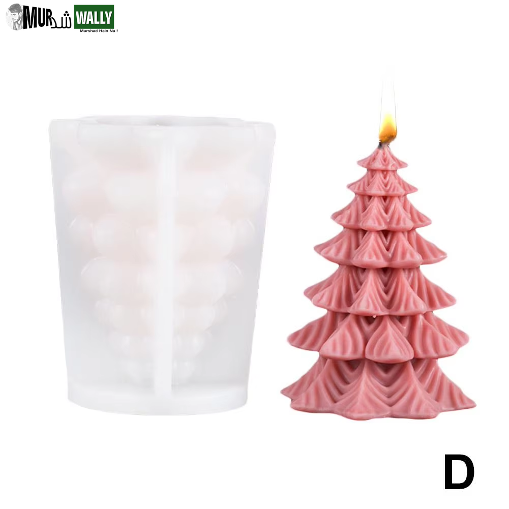 New Christmas Tree Carving Pattern Cylindrical Candle 3D Silicone Mold Reindeer Snowflake Cylindrical Elk Candle Mold