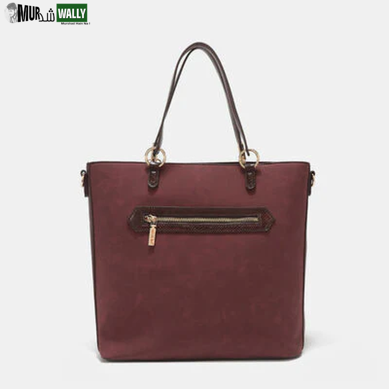 Nicole Lee USA Metallic Stitching Embroidery Inlaid Rhinestone Tote Bag