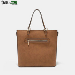 Nicole Lee USA Metallic Stitching Embroidery Inlaid Rhinestone Tote Bag