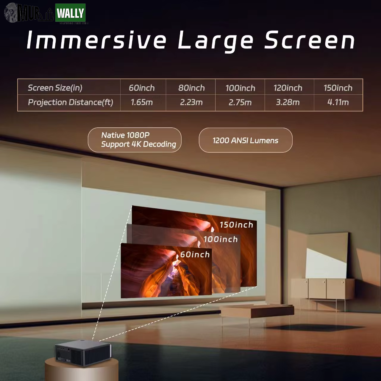 AI Off-Axis&E-Stand Dess C4 PRO 1080P Projector Full HD 4K 1200ANSI Projectors Video Smart TV for Home 32GB Movie Theater Beamer