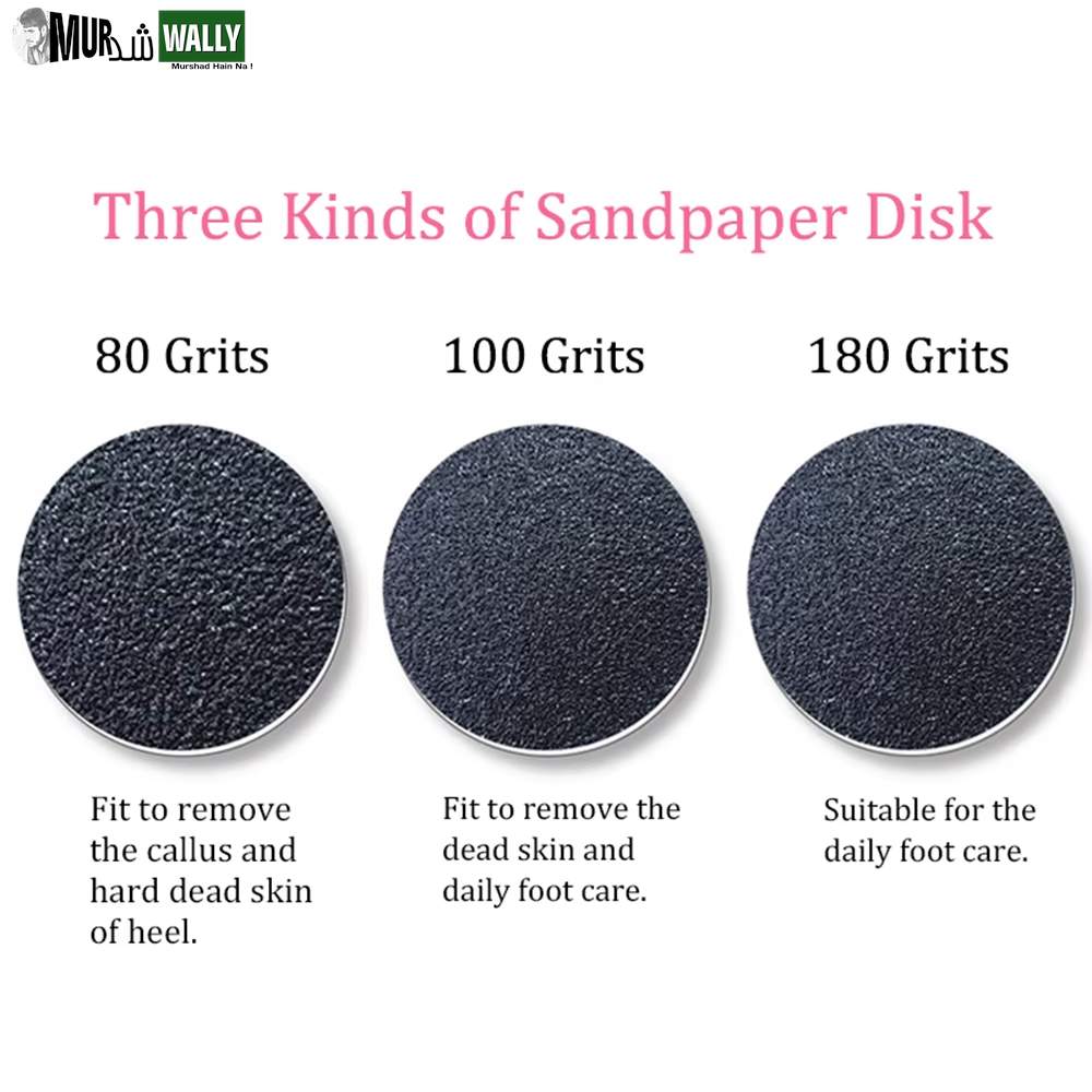 60 Pieces Replacement Sandpaper Disk Sanding Paper Accessory for Electric Foot Callus Remover Tool Pedicure Foot File 60Pcs/Box