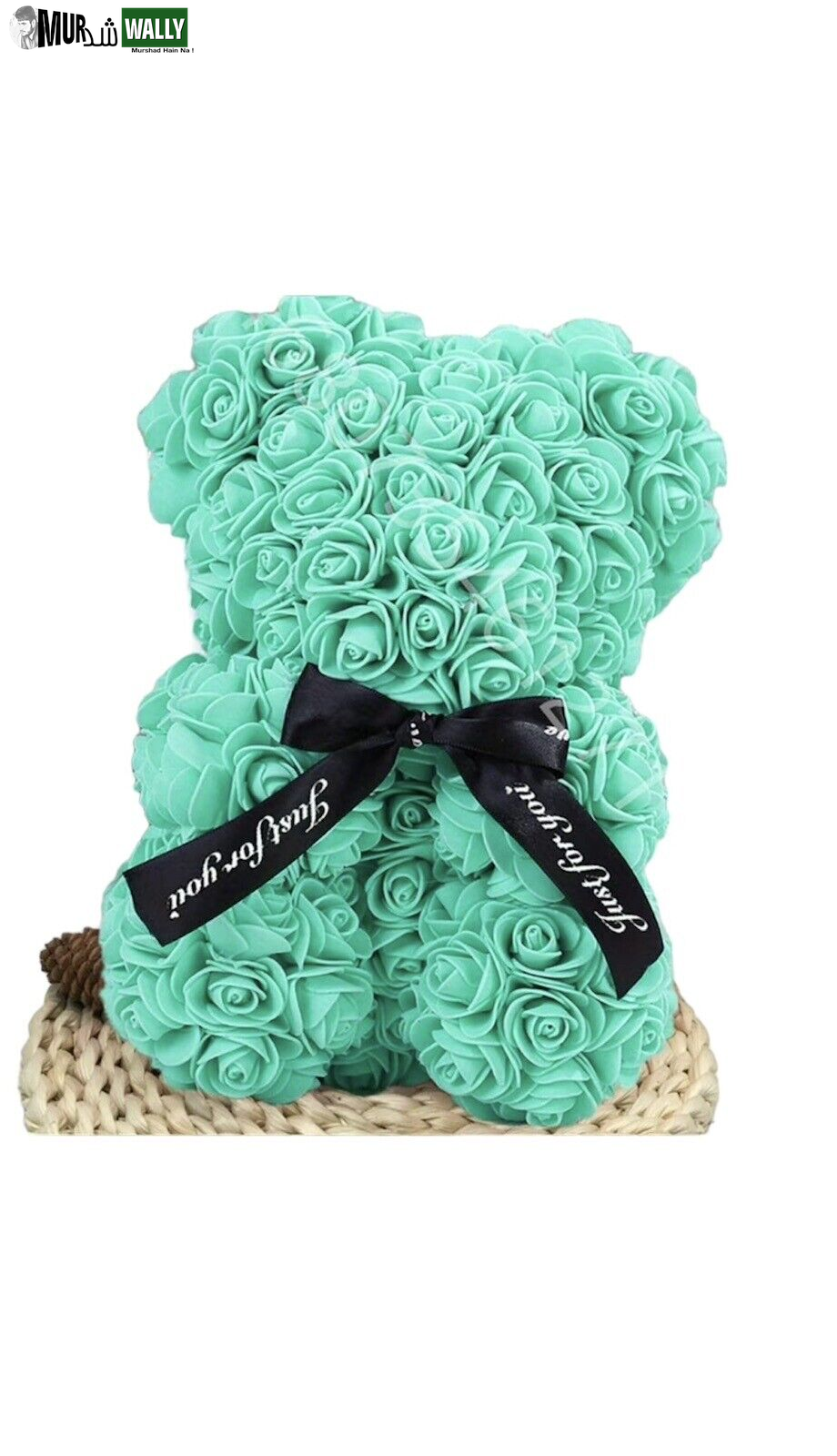 HOT Valentines Day Gift 25Cm Red Rose Teddy Bear Rose Flower Artificial Decorati