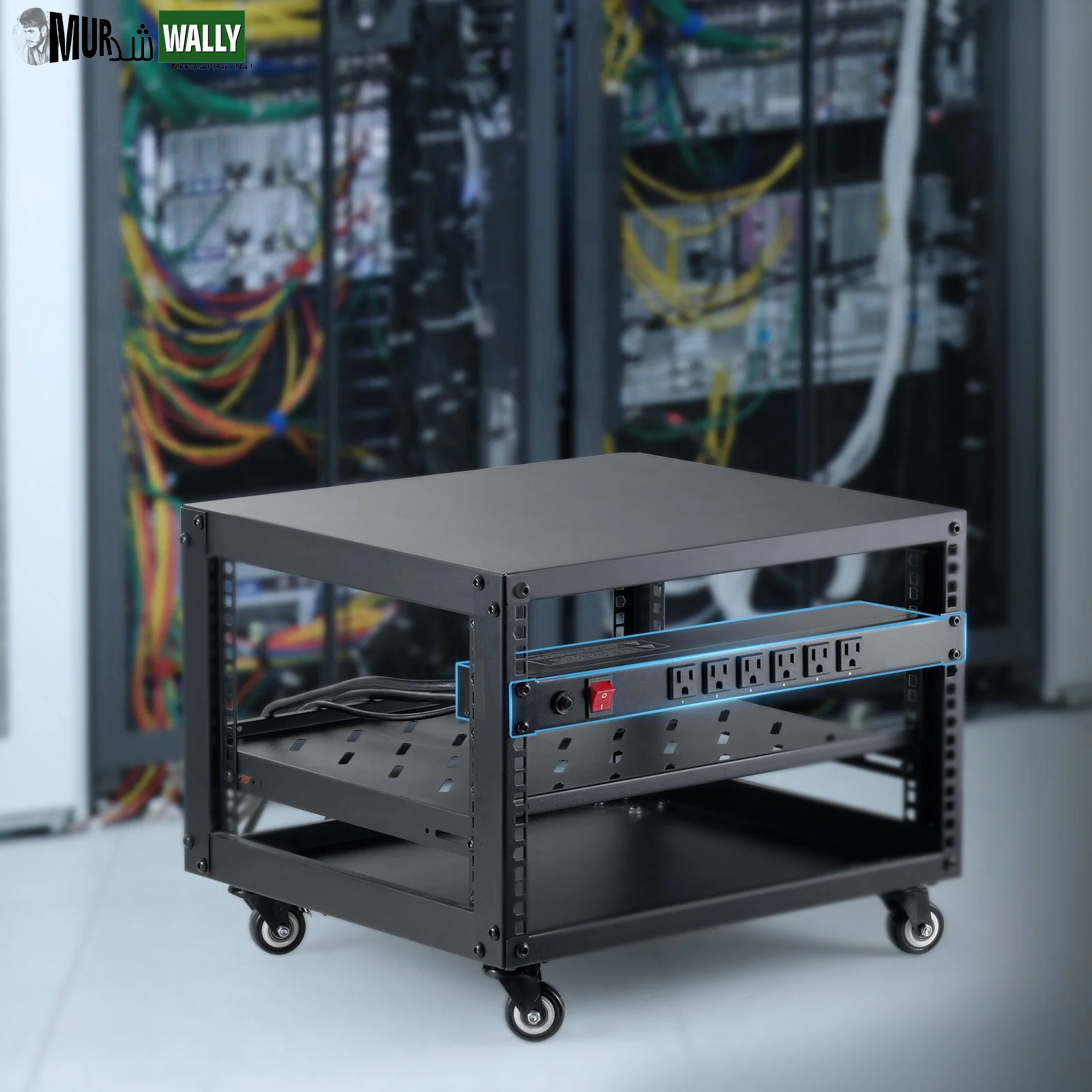 VEVOR 19 1U PDU 12 Outlets Rack Mount Power Strip Surge Overload Protection