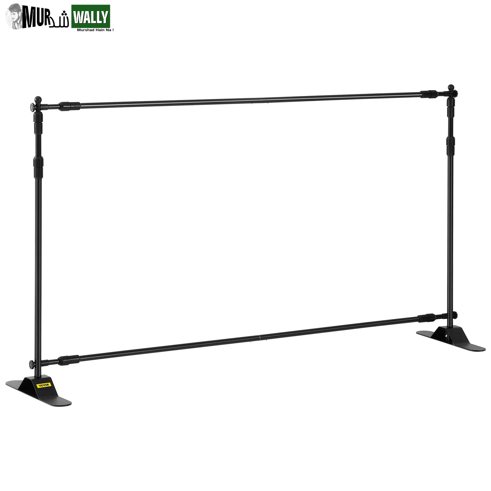 VEVOR Telescopic Backdrop Banner Stand 8' X 8' Banner Stand Adjustable Step and Repeat Backdrop Banner Stand Retractable Banner Stand with Carrying Bag (8 Ft)