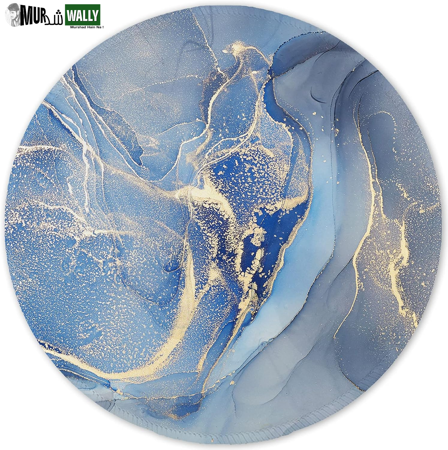 ITNRSIIET round Mouse Pad with Stitched Edge Premium-Textured Waterproof Non-Slip Rubber Base Desktop Protection Mat Diameter 8.7 Inches, Art Style Pattern