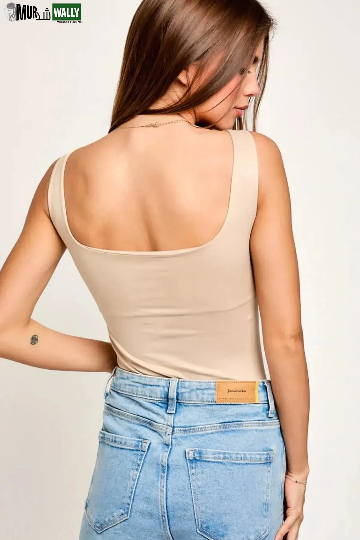 Square Neck Basic Essential Stretchy Bodysuit Tank Top