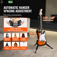 VEVOR Tripod Guitar Stand Floor-Standing Foldable 35.4-47.2 in Adjustable Height