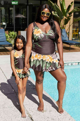 Marina West Swim Dress Aloha Brown - Full Size Clear Waters Swim Dress