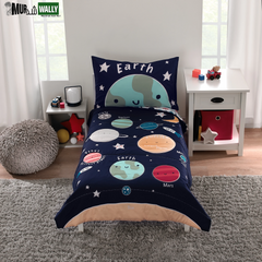 Space Glow-In-Dark 3-Pc Toddler Bed Set, Comforter, Sheet, Pillowcase