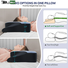 Contour Memory Foam Cervical Pillows for Pain Relief Sleeping,Ergonomic Orthopedic Neck Bed Pillow with Covers Queen Size 26"Lx14.6"Wx5.1"H