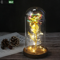 Beauty and the Beast Rose Rose in LED Glass Dome Forever Rose Red Rose Valentine'S Day Mother'S Day Special Romantic Gift