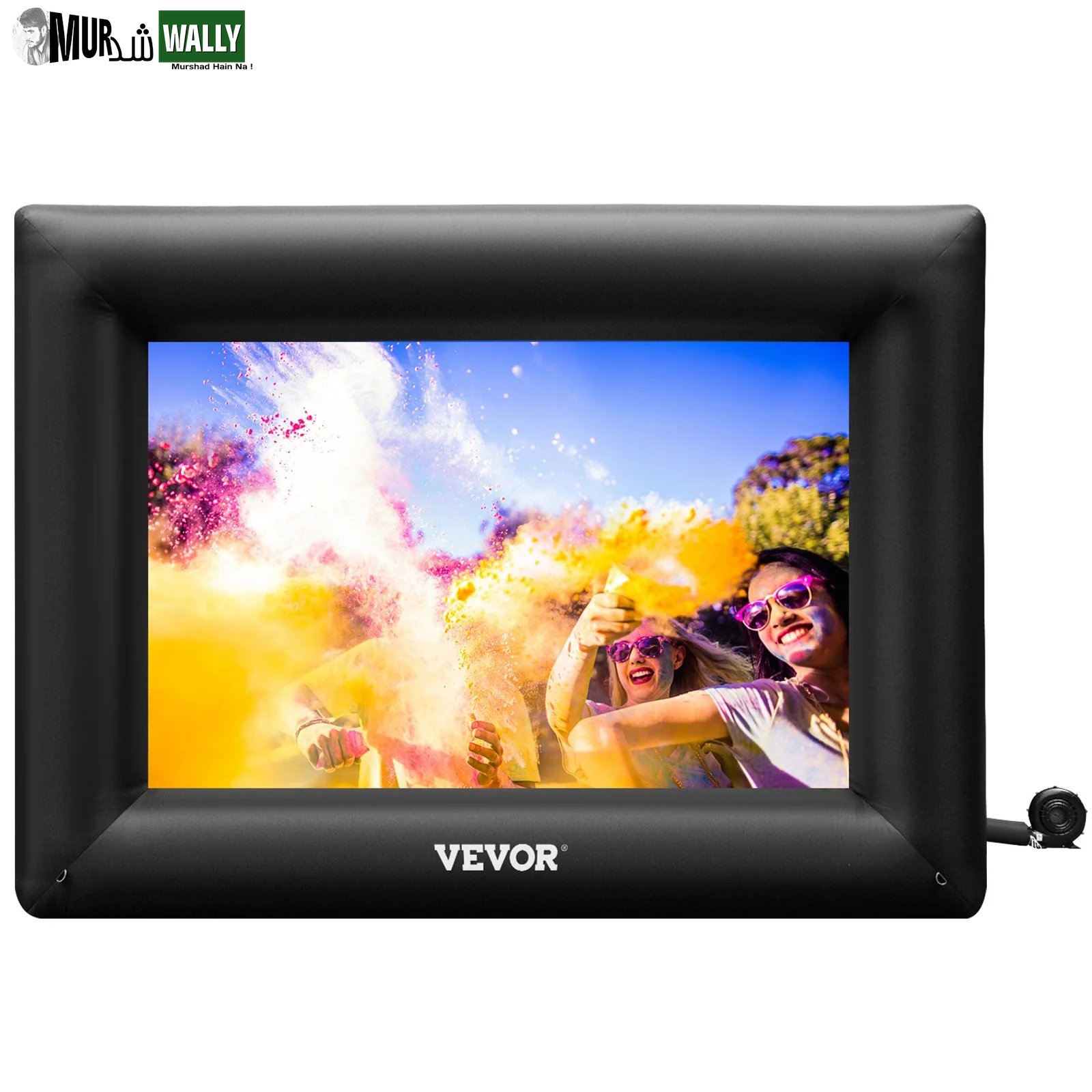 VEVOR Inflatable Movie Screen 24Ft£¨288Inch£© Inflatable Projector Screen for outside with 360W Air Blower Inflatable Screen Oxford Fabric Material Blow up Screen for Outdoor Movie Supports Front/Rear Projection