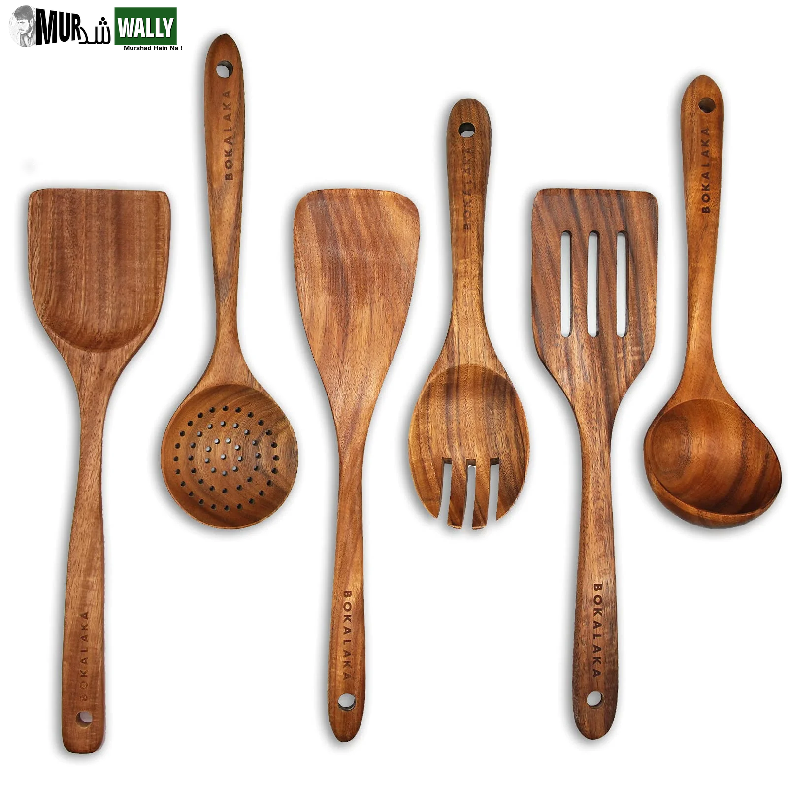 Wooden Kitchen Utensils Set (12 Pack)