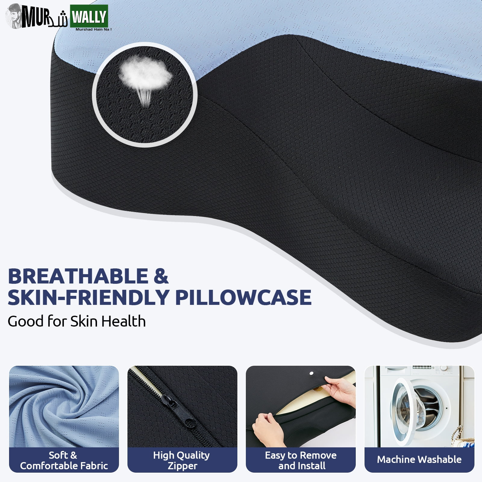 Contour Memory Foam Cervical Pillows for Pain Relief Sleeping,Ergonomic Orthopedic Neck Bed Pillow with Covers Queen Size 26"Lx14.6"Wx5.1"H