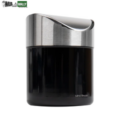 Mind Reader Mini Countertop Trash Can, 1.5L (0.40 Gal), Waste Paper Basket, Office, 4.75"L X 4.75"W X 6.25"H, 2-Pack