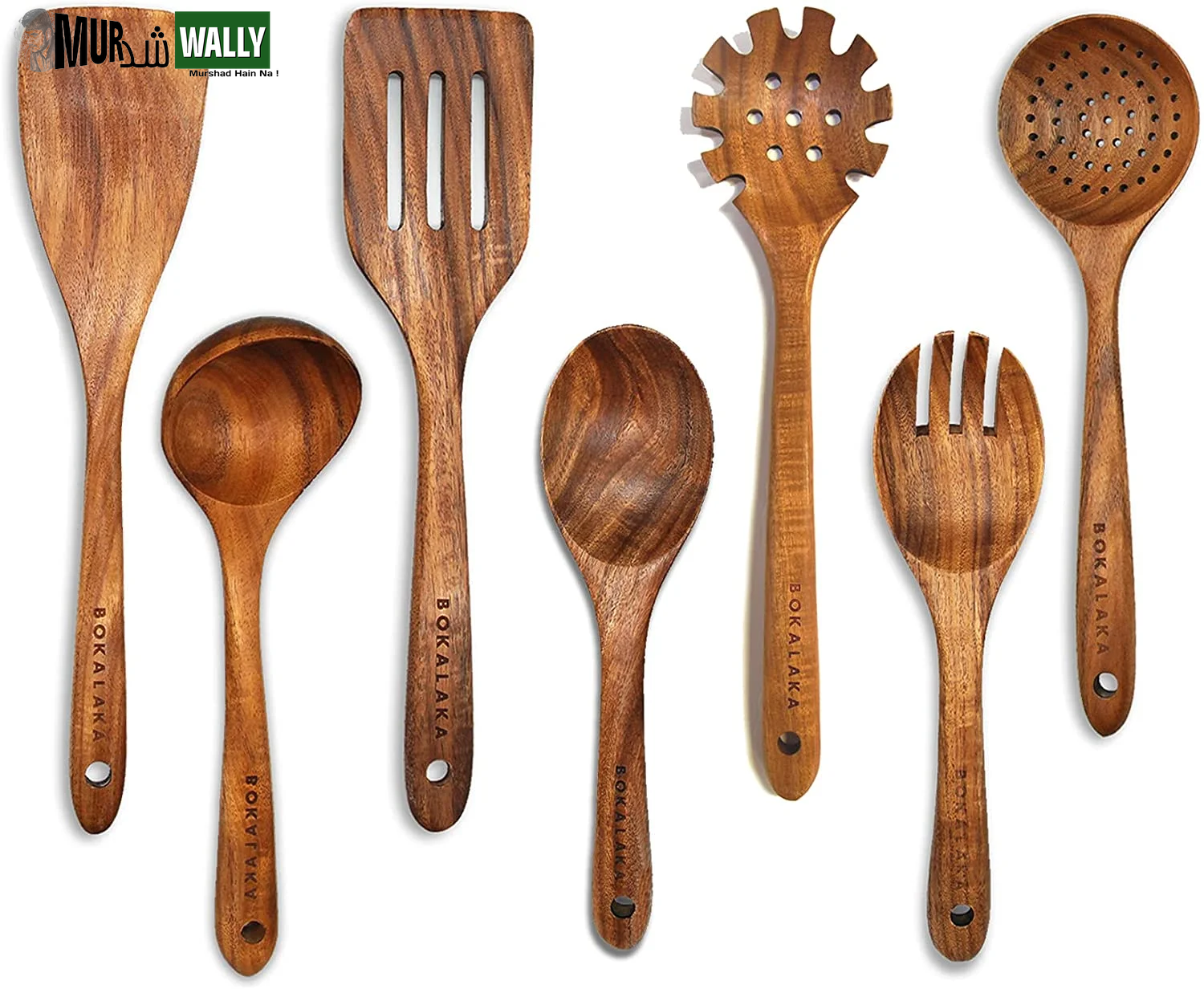 Wooden Kitchen Utensils Set (12 Pack)