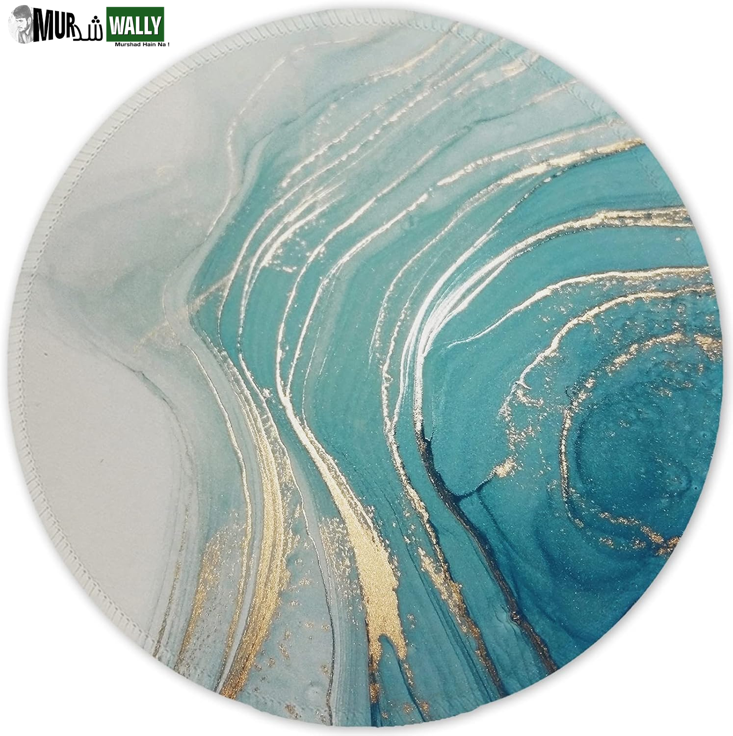 ITNRSIIET round Mouse Pad with Stitched Edge Premium-Textured Waterproof Non-Slip Rubber Base Desktop Protection Mat Diameter 8.7 Inches, Art Style Pattern