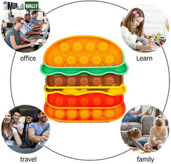 Fidget Toys Pop , Bubble Popping Sensory Fidget Toy for Adults and Children, Push Pop on It Stress Toy for Autism, Sensory Popper Educational Game Toy for Kids（Hamburger & Fries Shapes ）