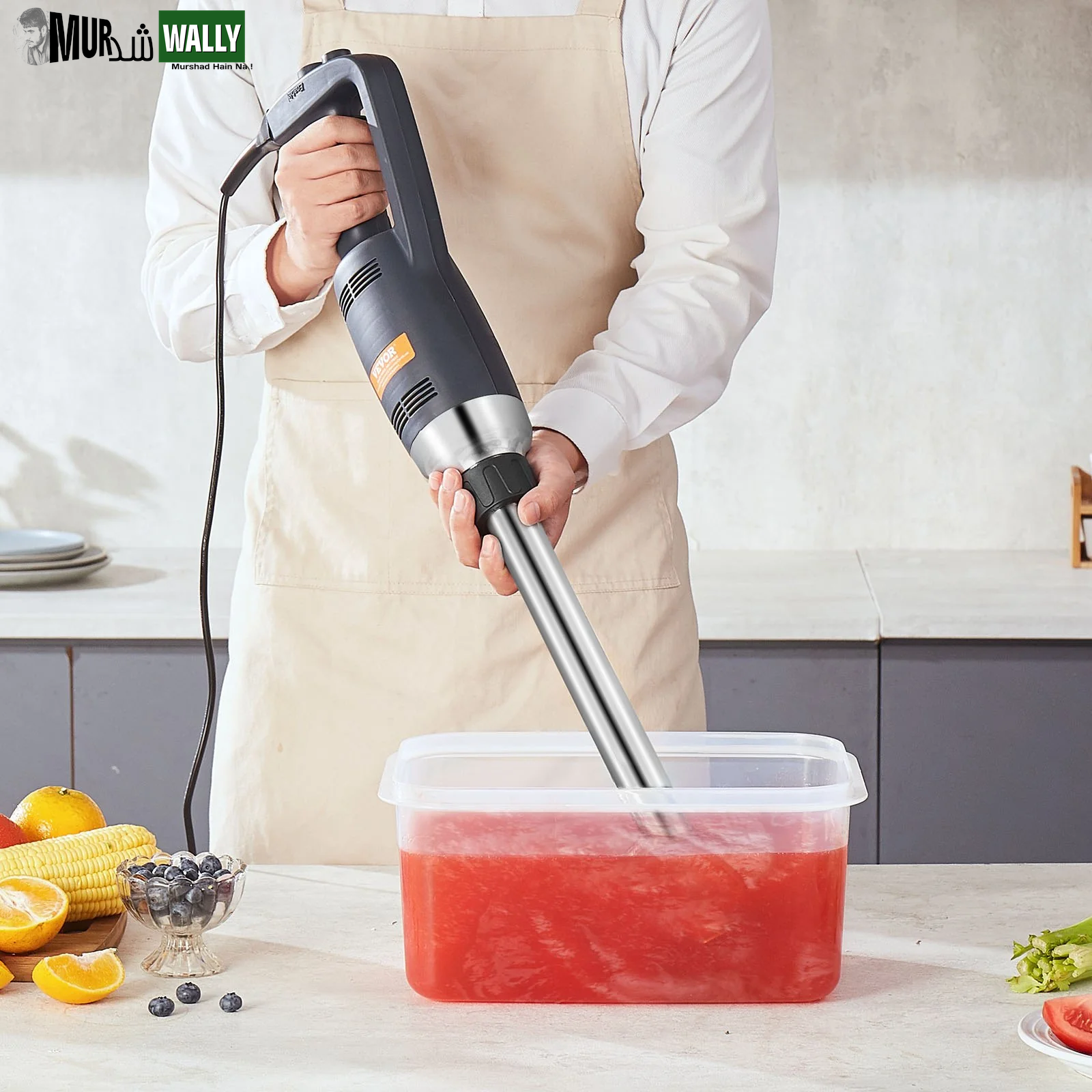 VEVOR Commercial Immersion Blender 350W Heavy Duty Hand Mixer for Soup Sauces
