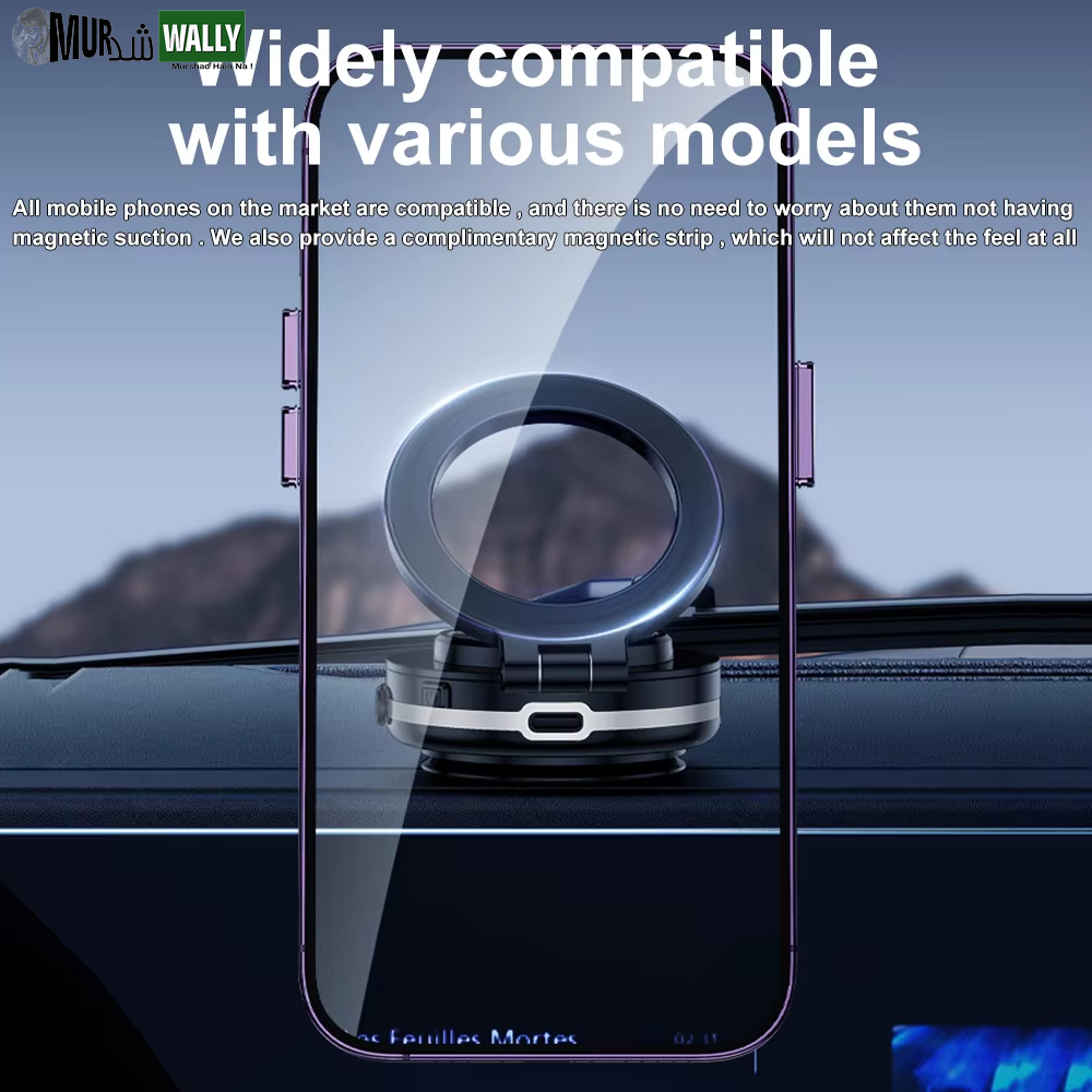 360°Rotatable Car Magnetic Holder Intelligent Vacuum Adsorption Phone Holder Car Mount Windshield Magnetic Car Stable Holder