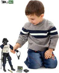 Police Force Sniper 12" Inch Action Figure Play Set with Accessories.,Multicolor