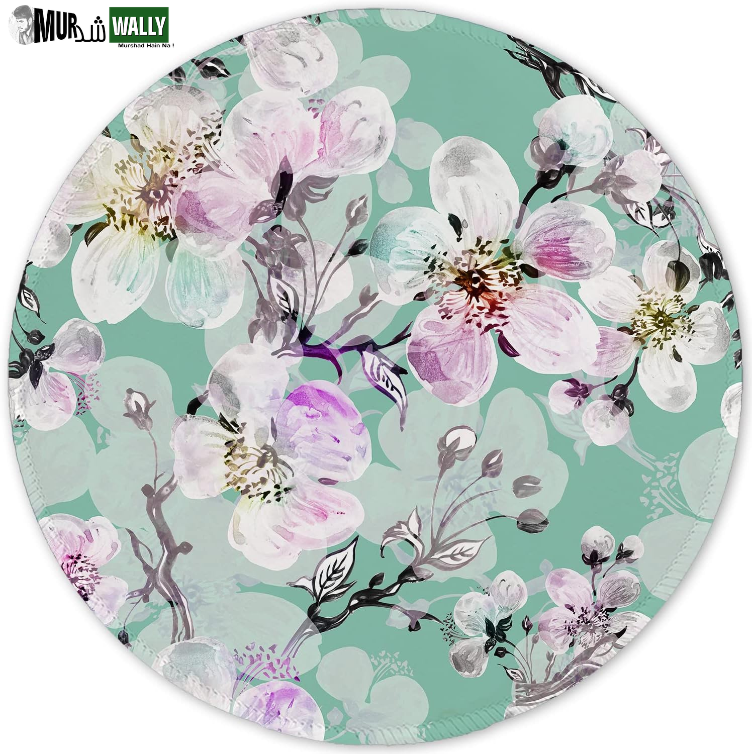 ITNRSIIET round Mouse Pad with Stitched Edge Premium-Textured Waterproof Non-Slip Rubber Base Desktop Protection Mat Diameter 8.7 Inches, Art Style Pattern